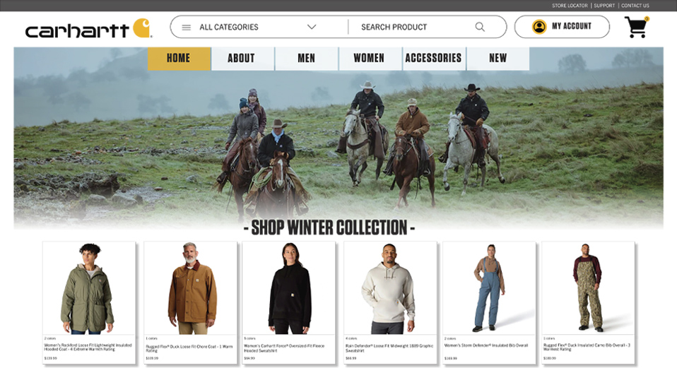 2carhartt website mockup