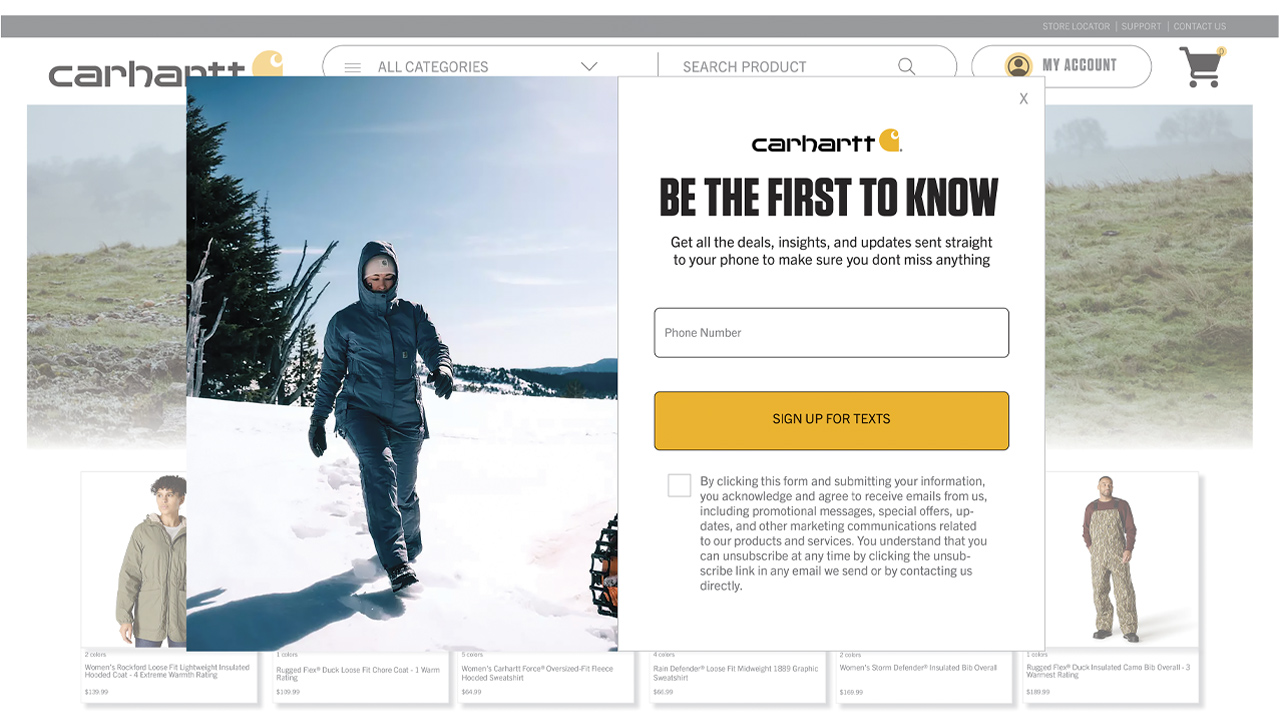 Project 1 99carhartt website mockup